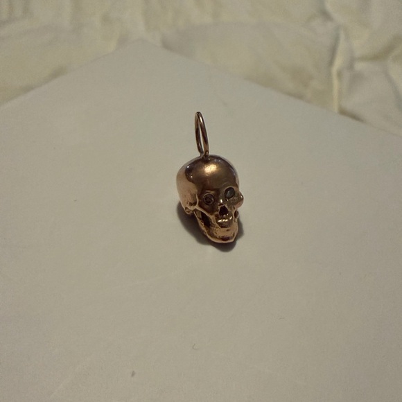 Fortunebaby 14K Rose Gold Gold Skull Charm with Diamonds! - Picture 3 of 7